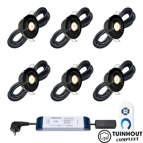 Inbouwspotjes LED kantelbaar Toledo zwart set van 6, 8, 10 of 12 stuks