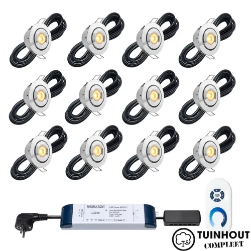 Inbouwspotjes LED kantelbaar Toledo aluminium set van 6, 8, 10 of 12 stuks