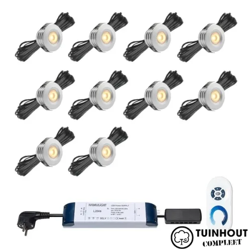 Inbouwspotjes LED vast Pals aluminium per set