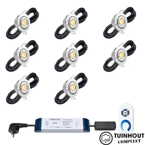 Inbouwspotjes LED kantelbaar Toledo aluminium set van 6, 8, 10 of 12 stuks